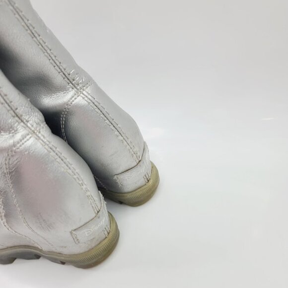 Sorel X Disney Girl's Silver Leather Lace Wedge Winter Ankle Bootie Size 1 - Picture 4 of 6